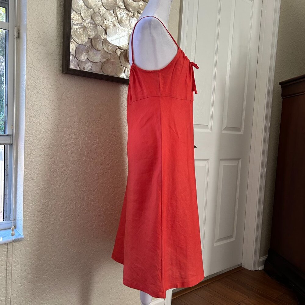 GAP Coral Linen Midi Dress - Picture 3 of 6